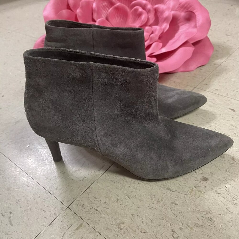 PEDRO GARCIA Ankle‎ Boots Booties Low Heels Gray Suede Leather